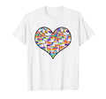 Reading Library Books Lover Heart T-Shirt - Aesthetic Graphic Unisex - T-Shirt, Sweatshirt, Hoodie