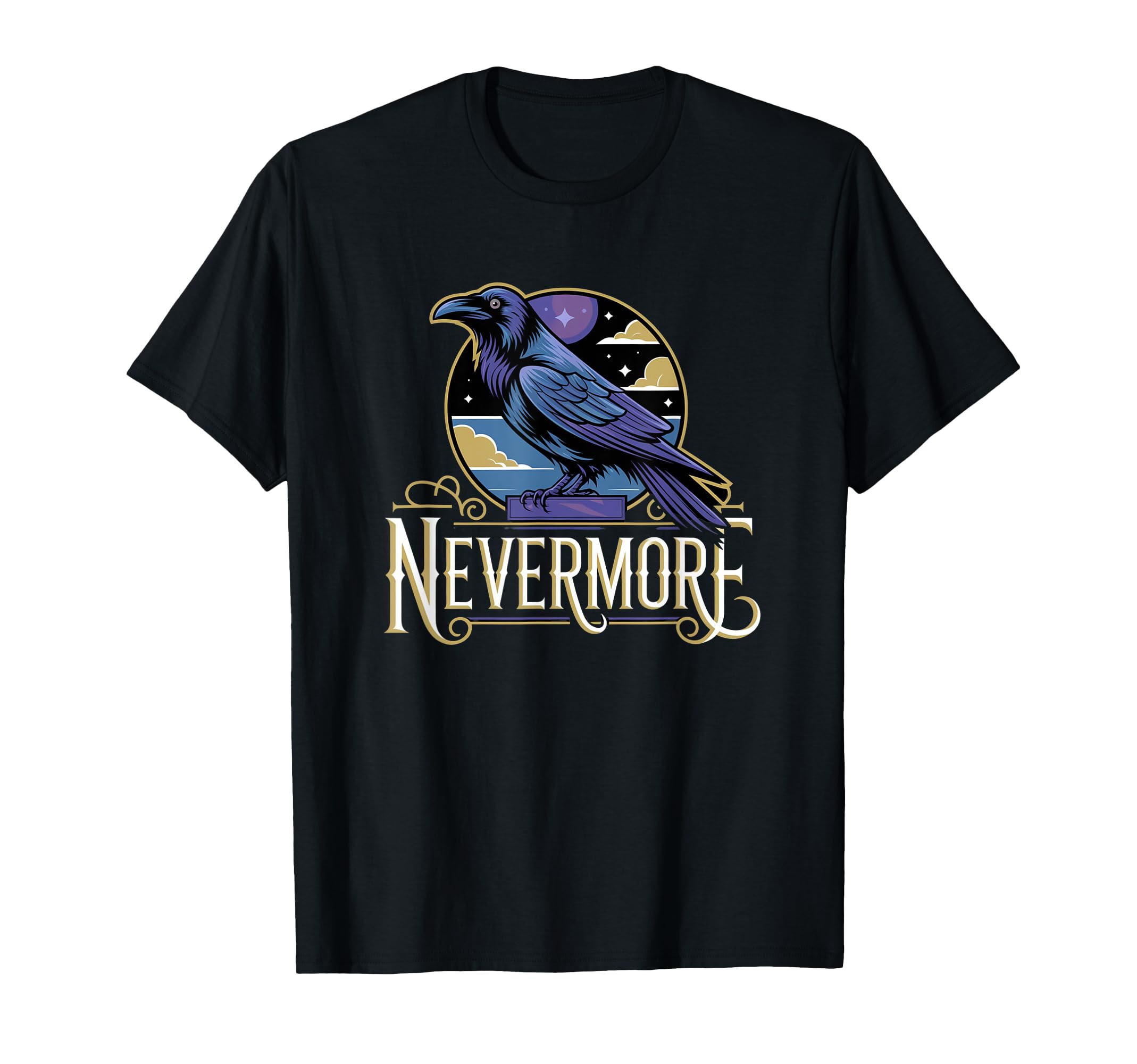 Nevermore Raven Gothic Dark T-Shirt - Fun Novelty Design for Adults - T-Shirt, Sweatshirt, Hoodie