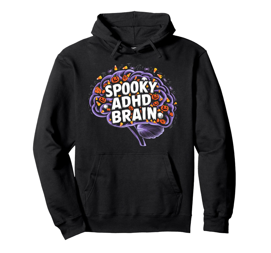 Spooky Adhd Brain Adhd Awareness Halloween Hoodie - Minimalist Print Unisex - T-Shirt, Sweatshirt, Hoodie