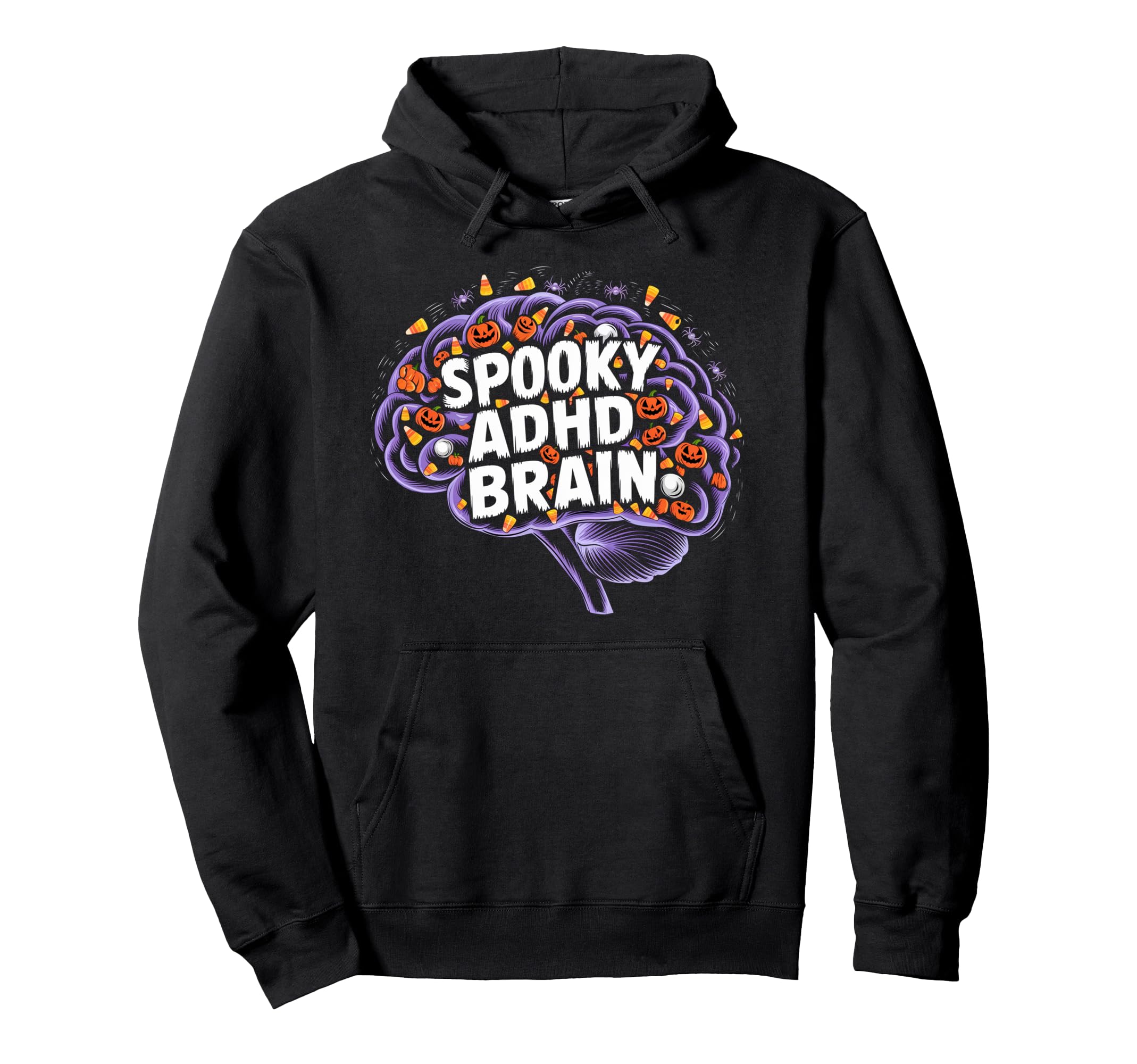 Spooky Adhd Brain Adhd Awareness Halloween Hoodie - Minimalist Print Unisex - T-Shirt, Sweatshirt, Hoodie