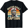 Vintage Motor Boat Captain Retro 70s 80s Sailor Boating Mens T-Shirt Unisex T-shirt, Sweatshirt, Hoodie, Long Sleeve Tee - T-Shirt, Sweatshirt, Hoodie