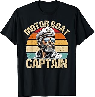 Vintage Motor Boat Captain Retro 70s 80s Sailor Boating Mens T-Shirt Unisex T-shirt, Sweatshirt, Hoodie, Long Sleeve Tee - T-Shirt, Sweatshirt, Hoodie