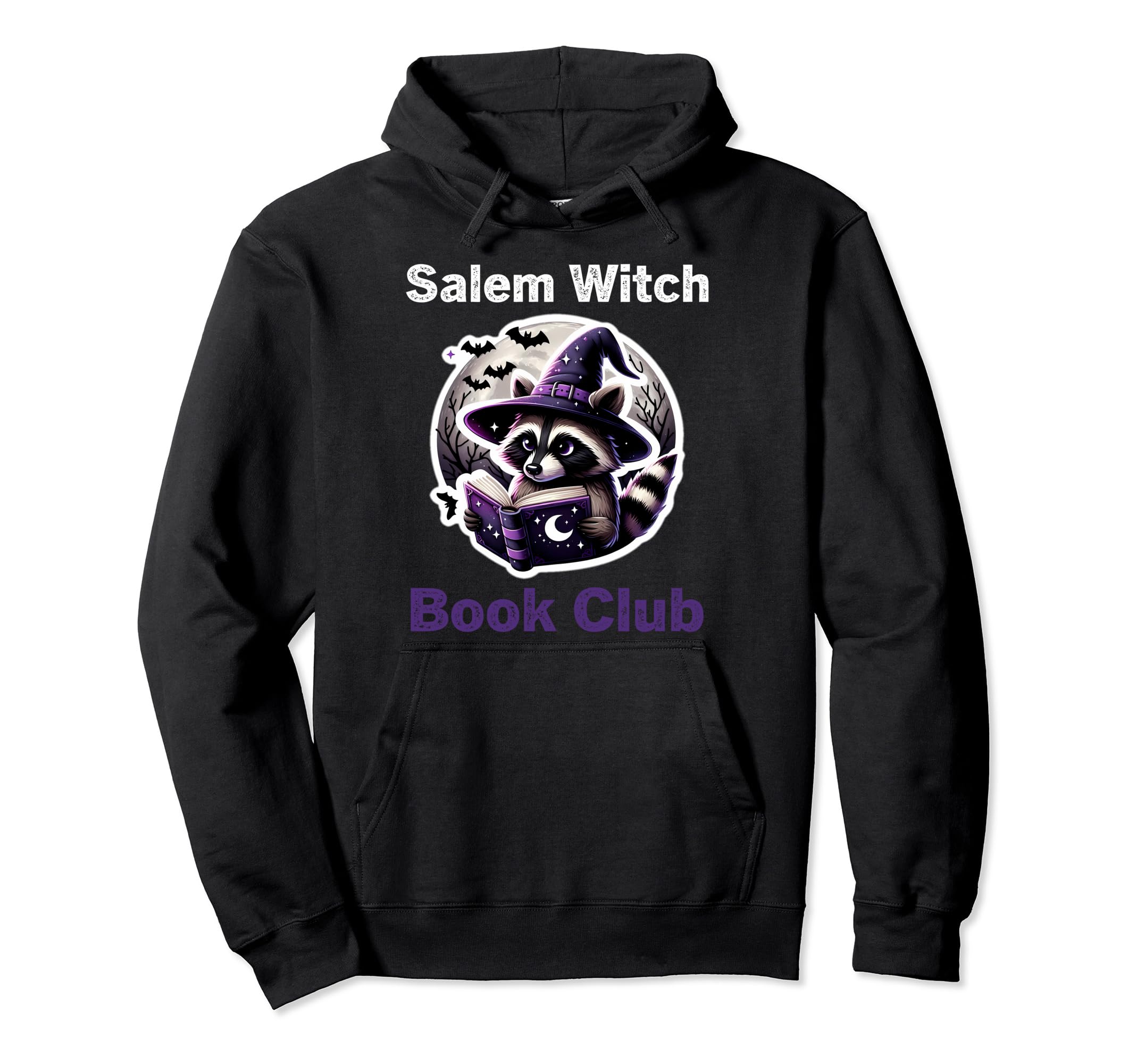 Salem Book Witch Club Raccoon Hoodie - Casual Everyday Wear for Adults - T-Shirt, Sweatshirt, Hoodie