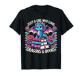 Just Who Loves Dragons And Books Dragon T-Shirt - Unique Graphic Men Women - T-Shirt, Sweatshirt, Hoodie