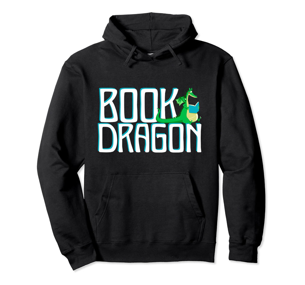 Funny Bookworm Reading Book Dragon 2 Hoodie - Trendy Graphic for Adults - T-Shirt, Sweatshirt, Hoodie