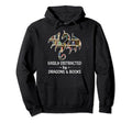 Easily Distracted Dragon And Books Hoodie - Aesthetic Graphic Men Women - T-Shirt, Sweatshirt, Hoodie