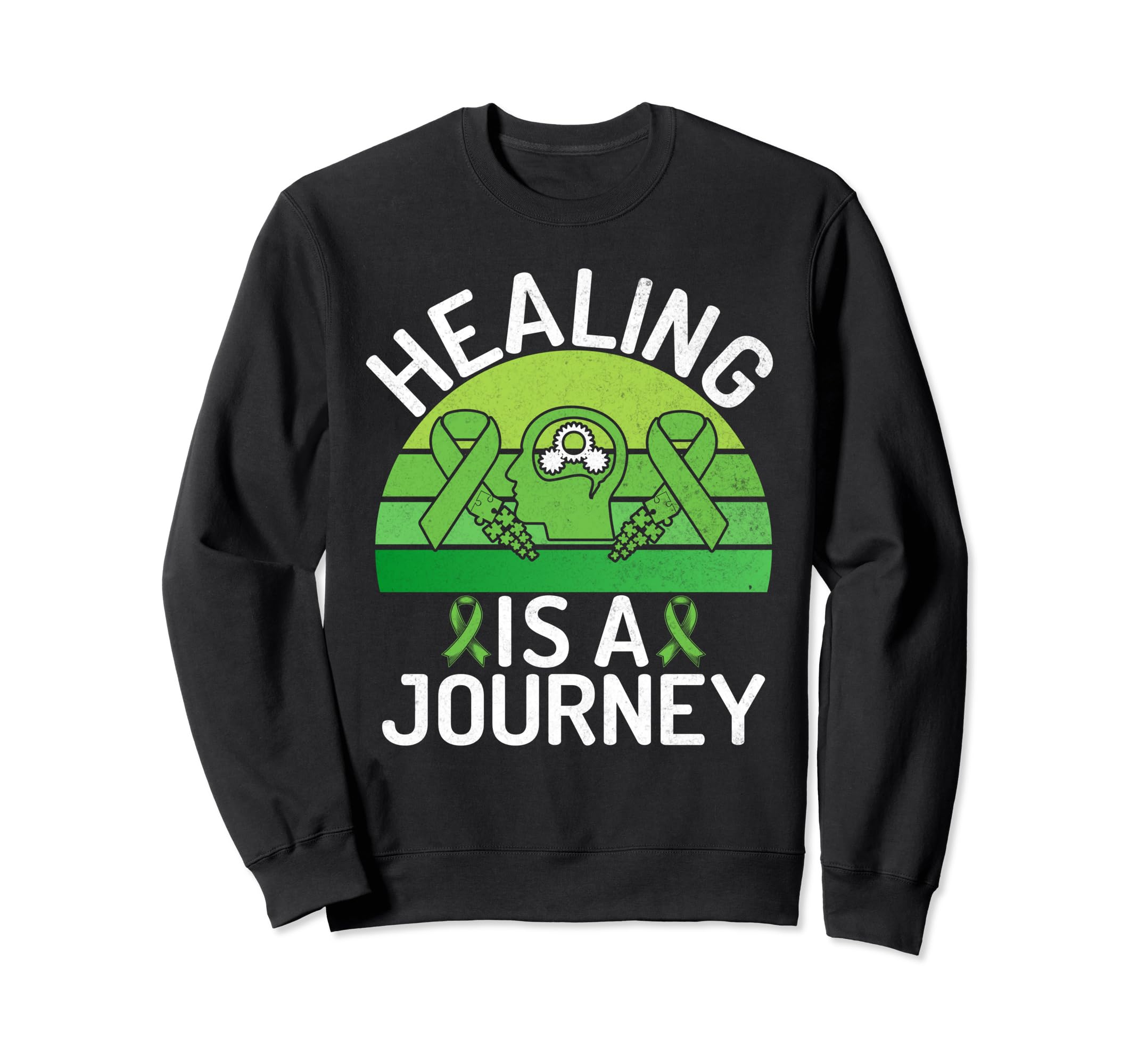 Healing Is Journey Mental Health Sweatshirt - Unique Graphic Unisex - T-Shirt, Sweatshirt, Hoodie