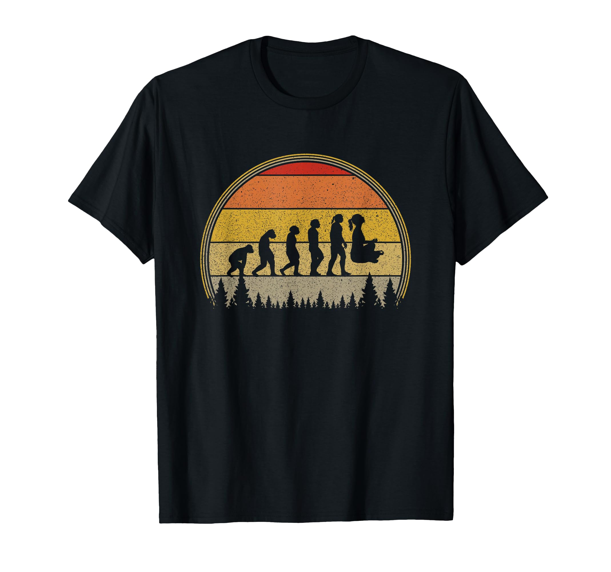 Sunset Evolution Meditation Yoga T-Shirt - Novelty Apparel Unisex - T-Shirt, Sweatshirt, Hoodie