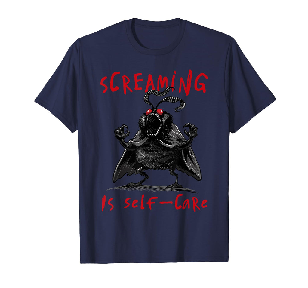 Screaming Is Self Care Mothman Cryptid T-Shirt - Trendy Graphic Men Women - T-Shirt, Sweatshirt, Hoodie