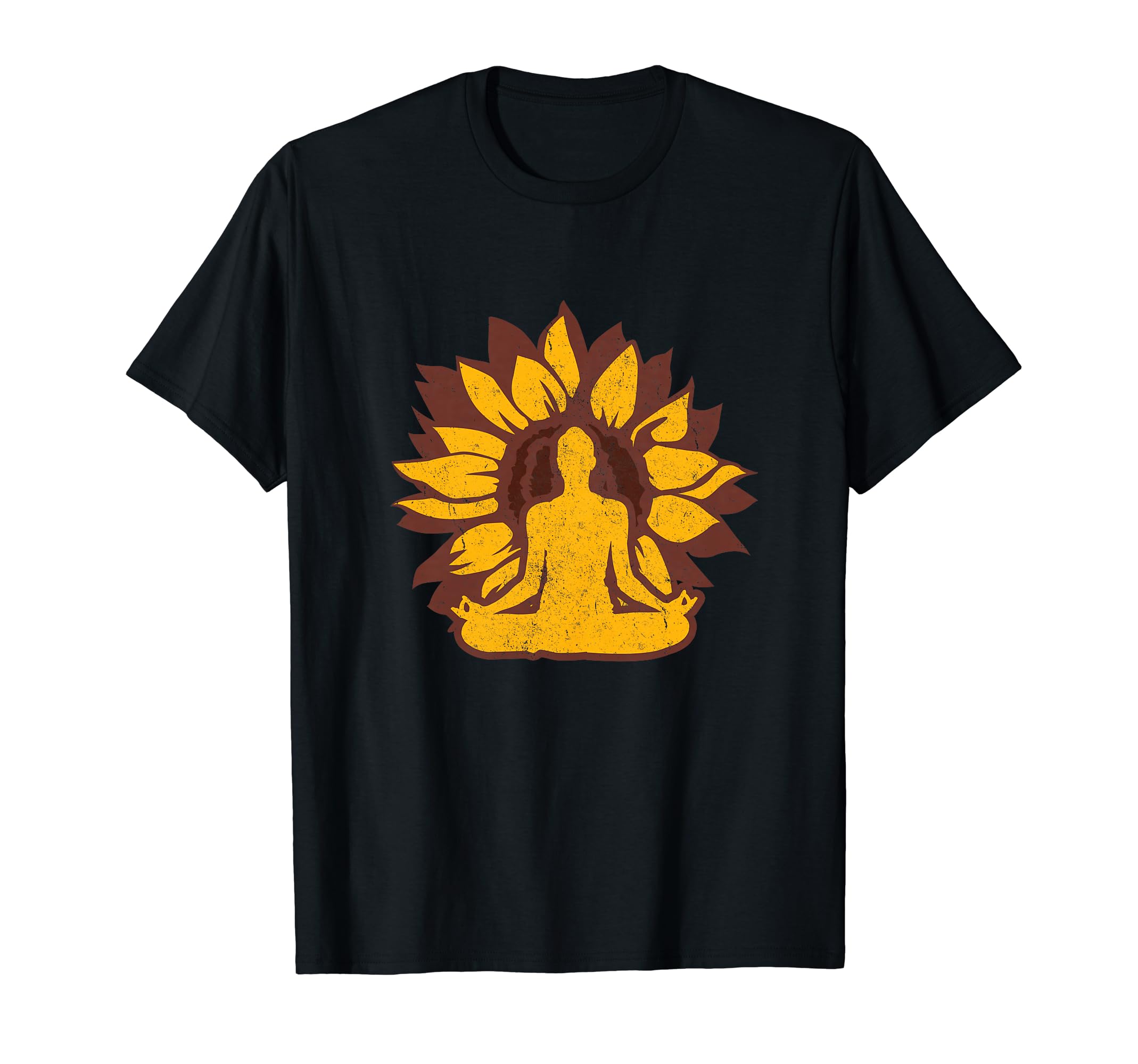Meditation Yoga Pose Sunflower T-Shirt - Aesthetic Graphic for Adults - T-Shirt, Sweatshirt, Hoodie