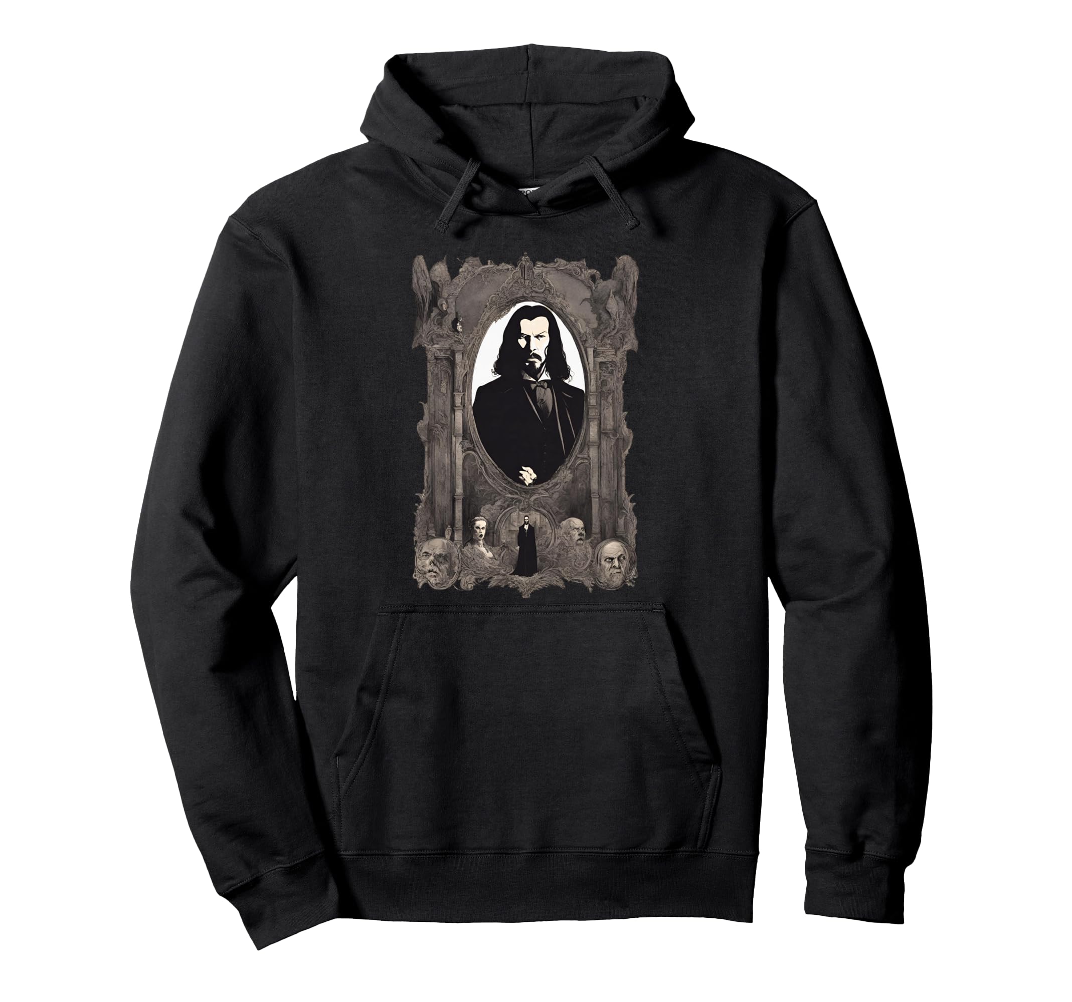 Dracula Portrait Tribute Bram Stoker Hoodie - Casual Everyday Wear Unisex - T-Shirt, Sweatshirt, Hoodie