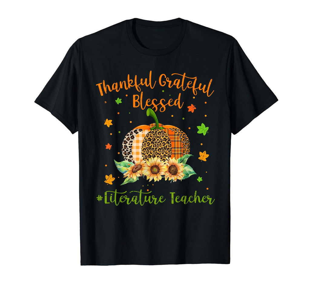 Thankful Literature Teacher Pumpkin T-Shirt - Unique Graphic for Adults - T-Shirt, Sweatshirt, Hoodie