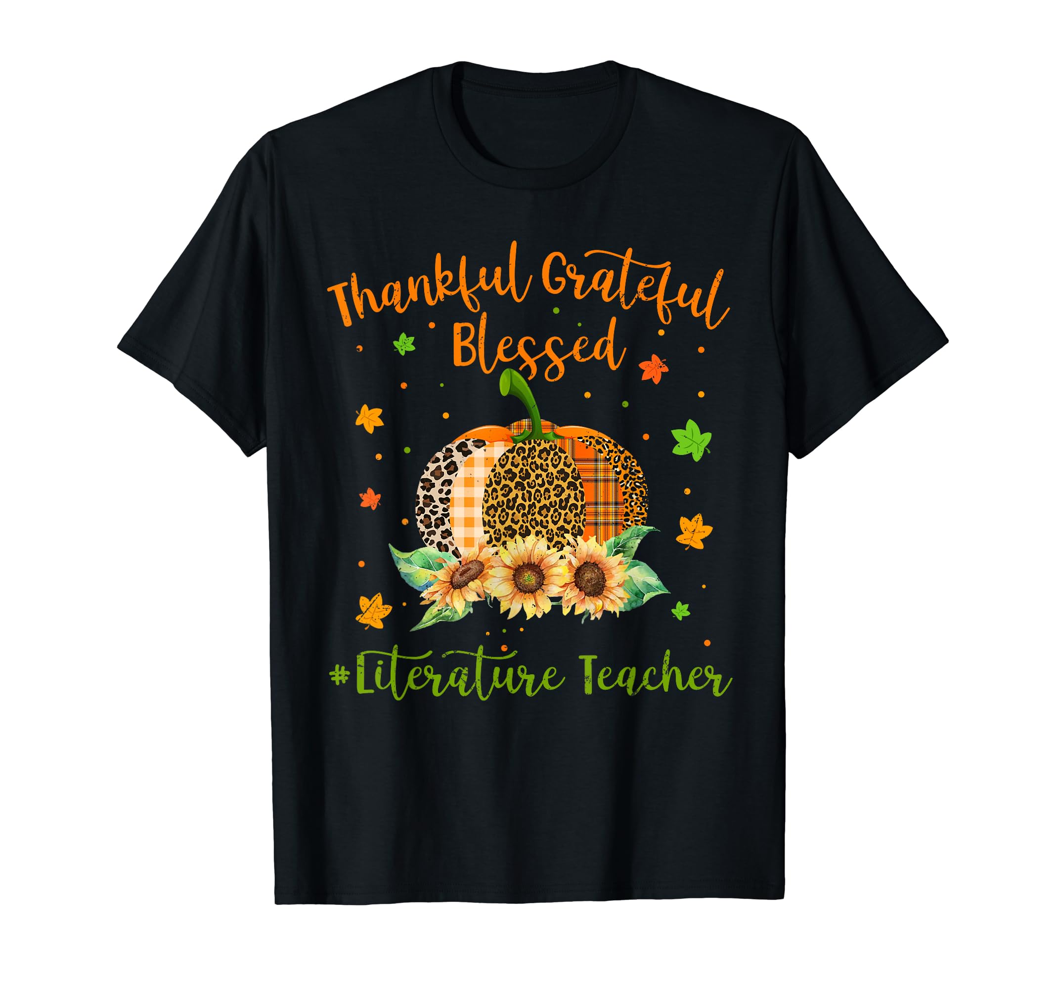 Thankful Literature Teacher Pumpkin T-Shirt - Unique Graphic for Adults - T-Shirt, Sweatshirt, Hoodie