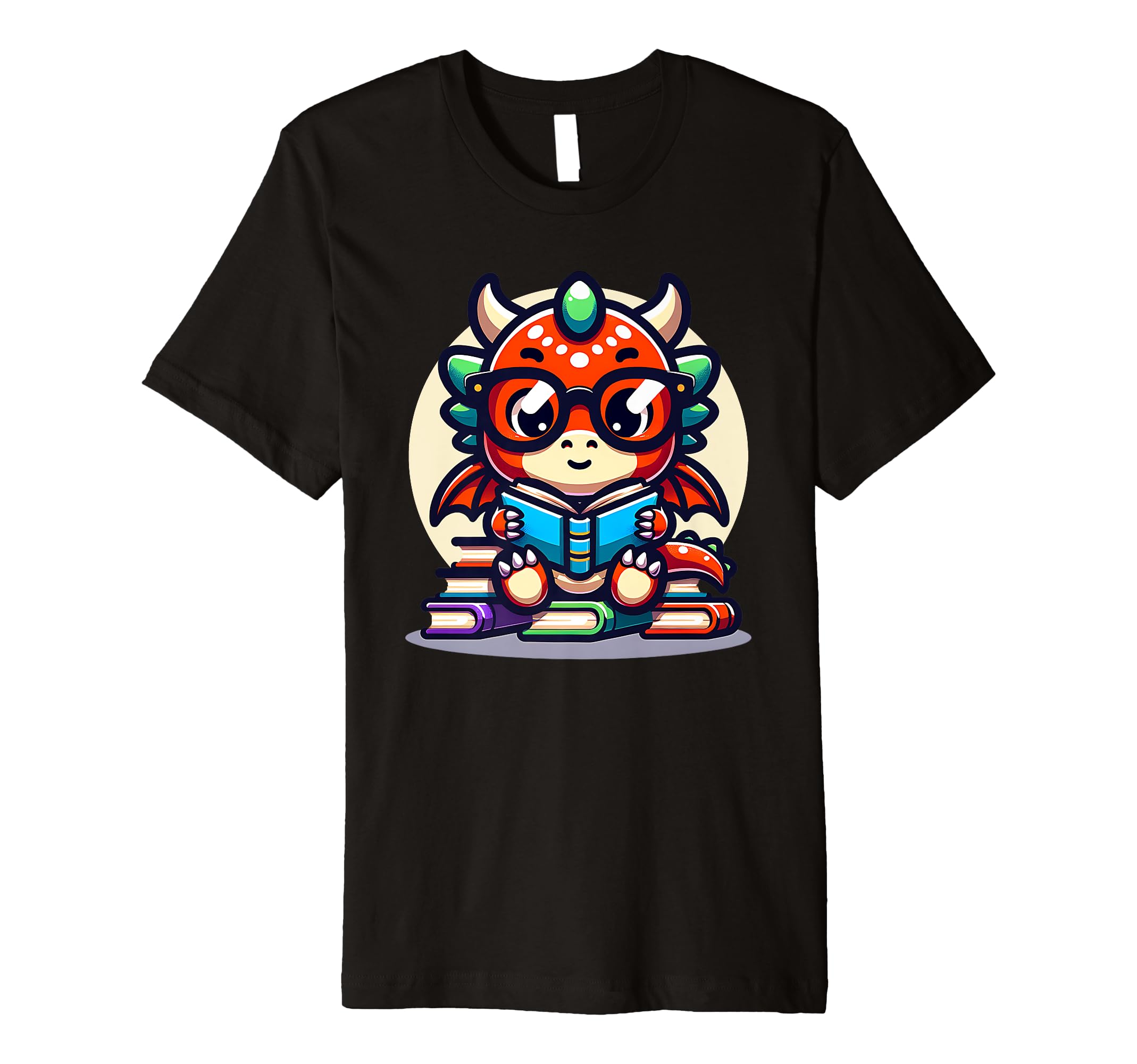 Dragon Glasses Reading Book Bookworm T-Shirt - Aesthetic Graphic Unisex - T-Shirt, Sweatshirt, Hoodie