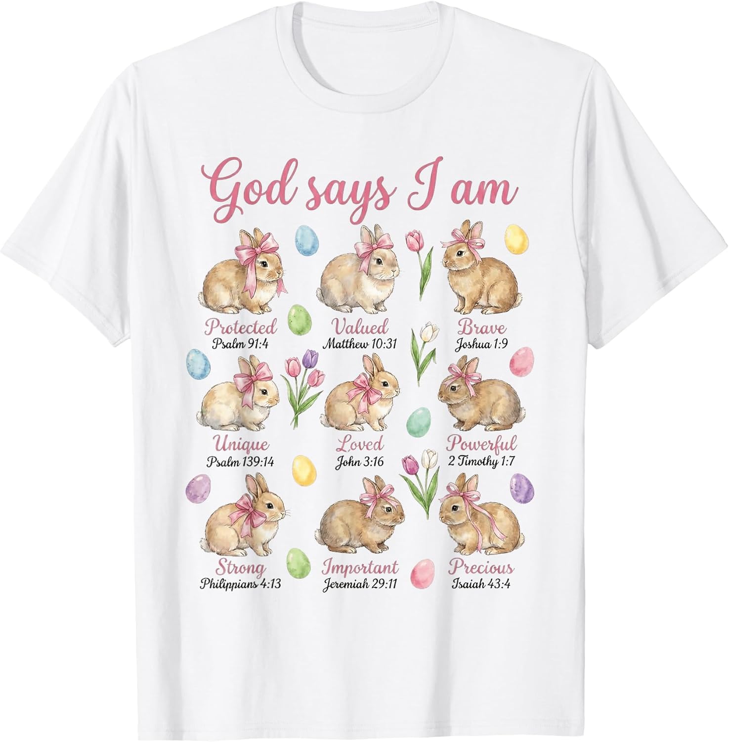 Bible Verse Easter Bunny Rabbit Unisex T-shirt, Sweatshirt, Hoodie, Long Sleeve Tee - T-Shirt, Sweatshirt, Hoodie