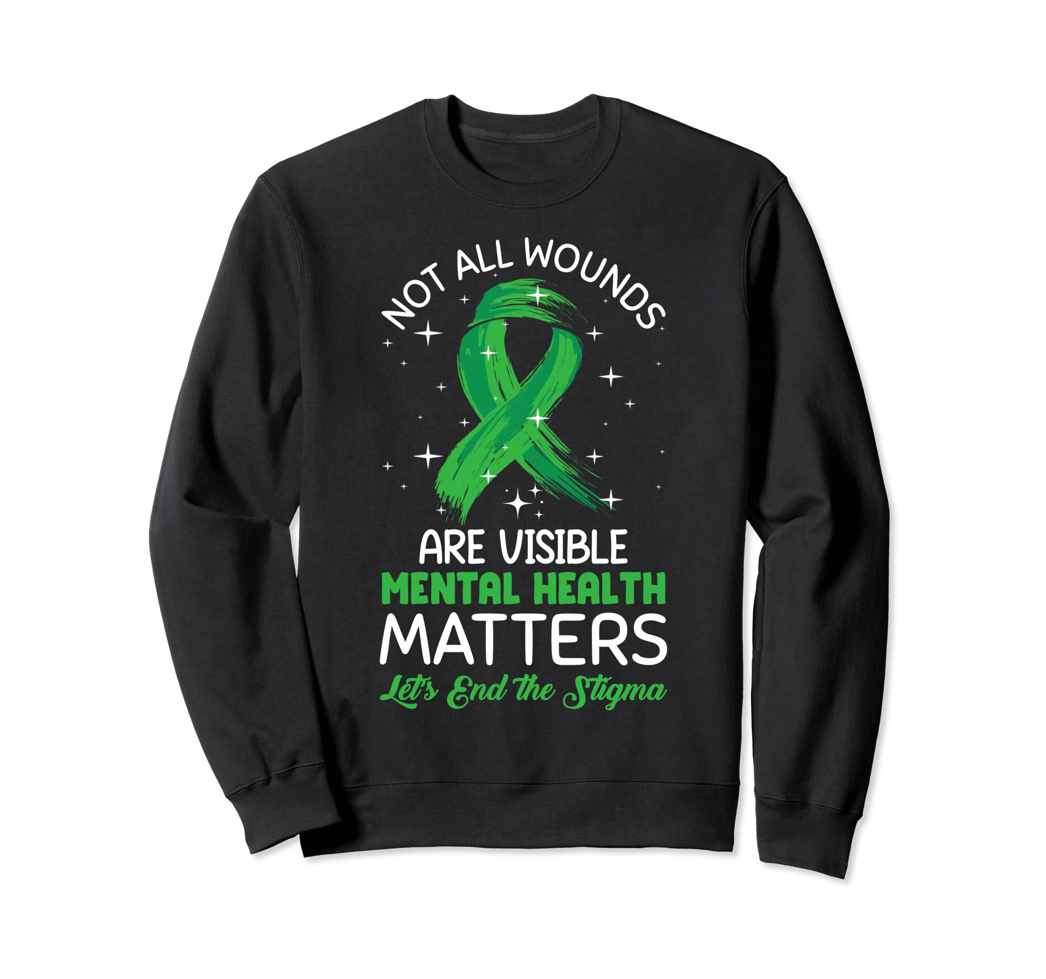Mental Health Matters Green Sweatshirt - Minimalist Print for Adults - T-Shirt, Sweatshirt, Hoodie