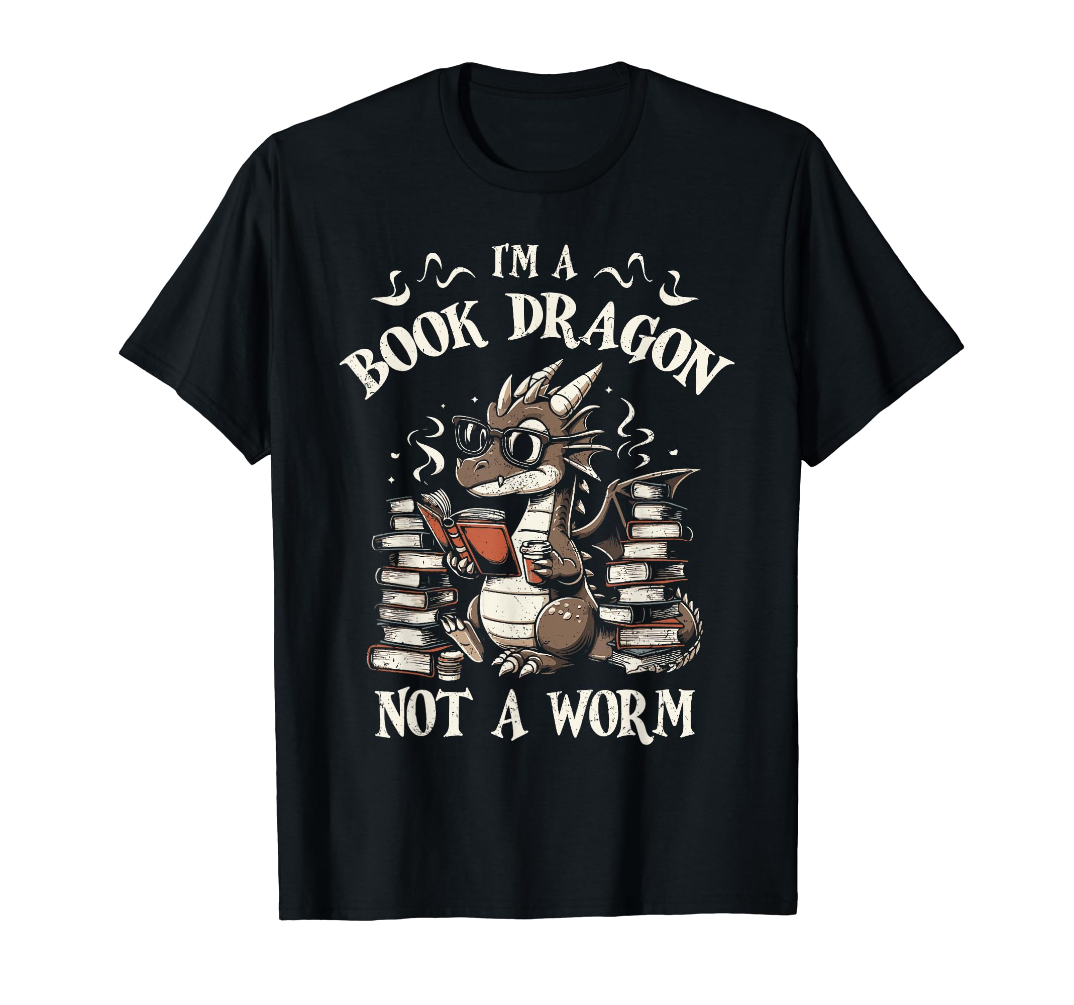 Reading Book Dragon Not Worm T-Shirt - Casual Everyday Wear for Adults - T-Shirt, Sweatshirt, Hoodie