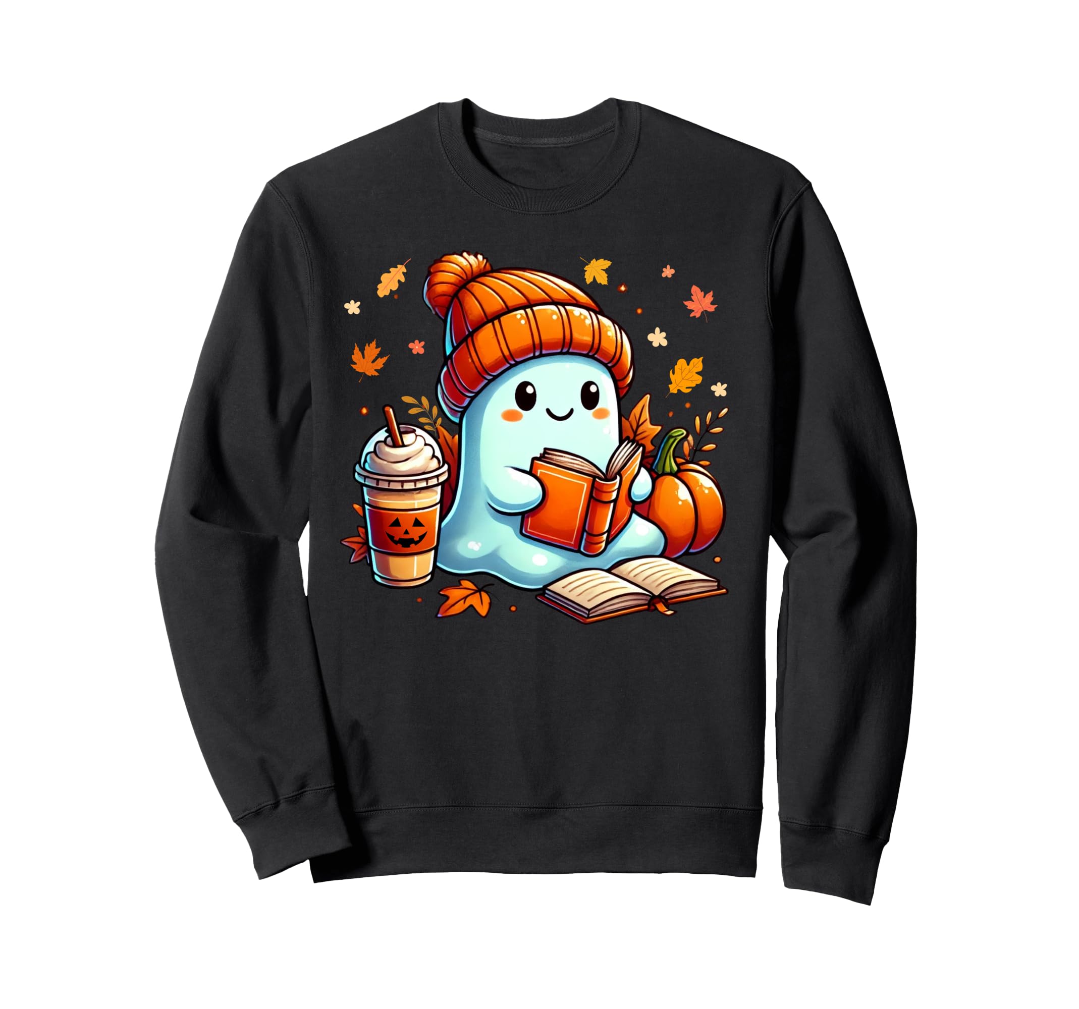 Ghost Reading Book Lovers Sweatshirt - Casual Everyday Wear Men Women - T-Shirt, Sweatshirt, Hoodie