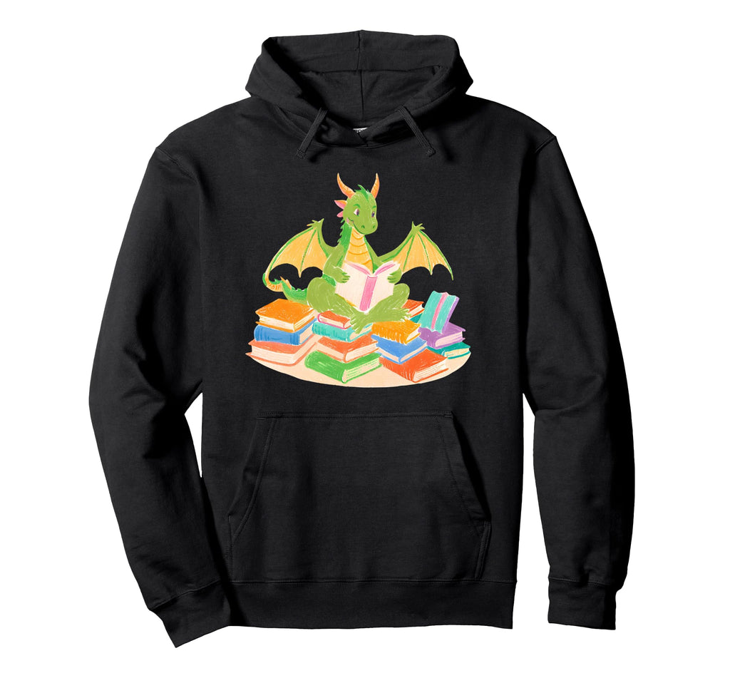 Dragon Reading Book Dragon And Book Hoodie - Novelty Apparel Men Women - T-Shirt, Sweatshirt, Hoodie