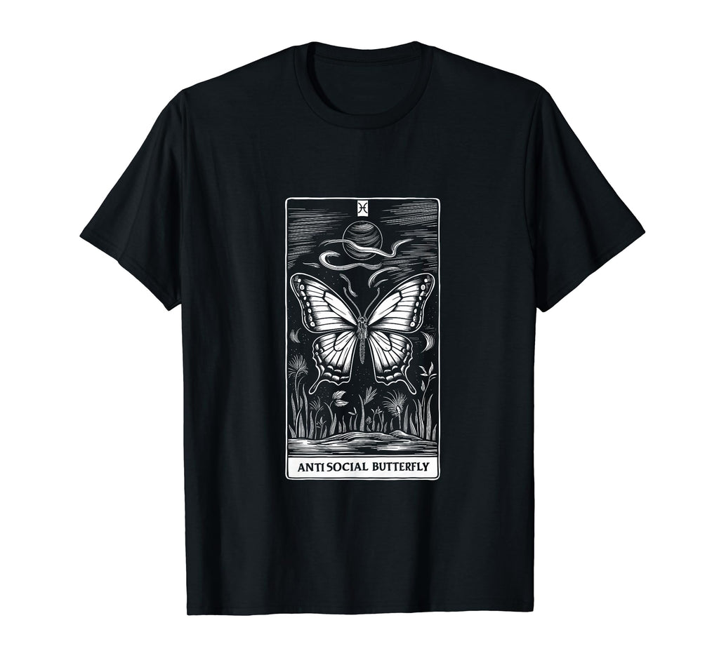 Antisocial Butterfly Tarot Card T-Shirt - Fun Novelty Design for Adults - T-Shirt, Sweatshirt, Hoodie
