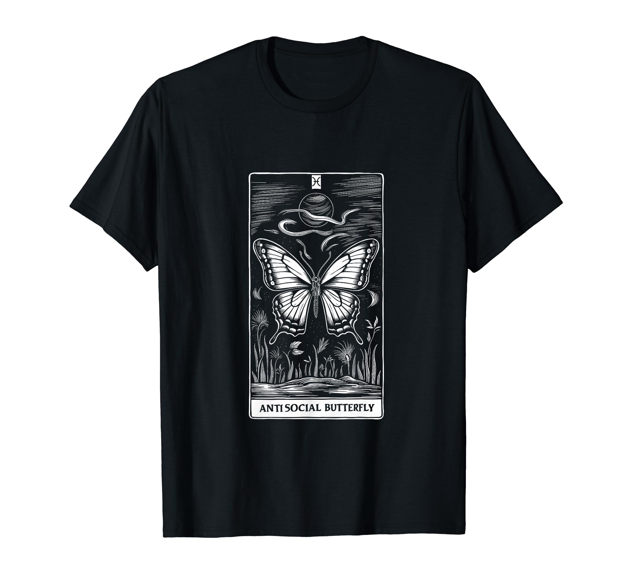 Antisocial Butterfly Tarot Card T-Shirt - Fun Novelty Design for Adults - T-Shirt, Sweatshirt, Hoodie