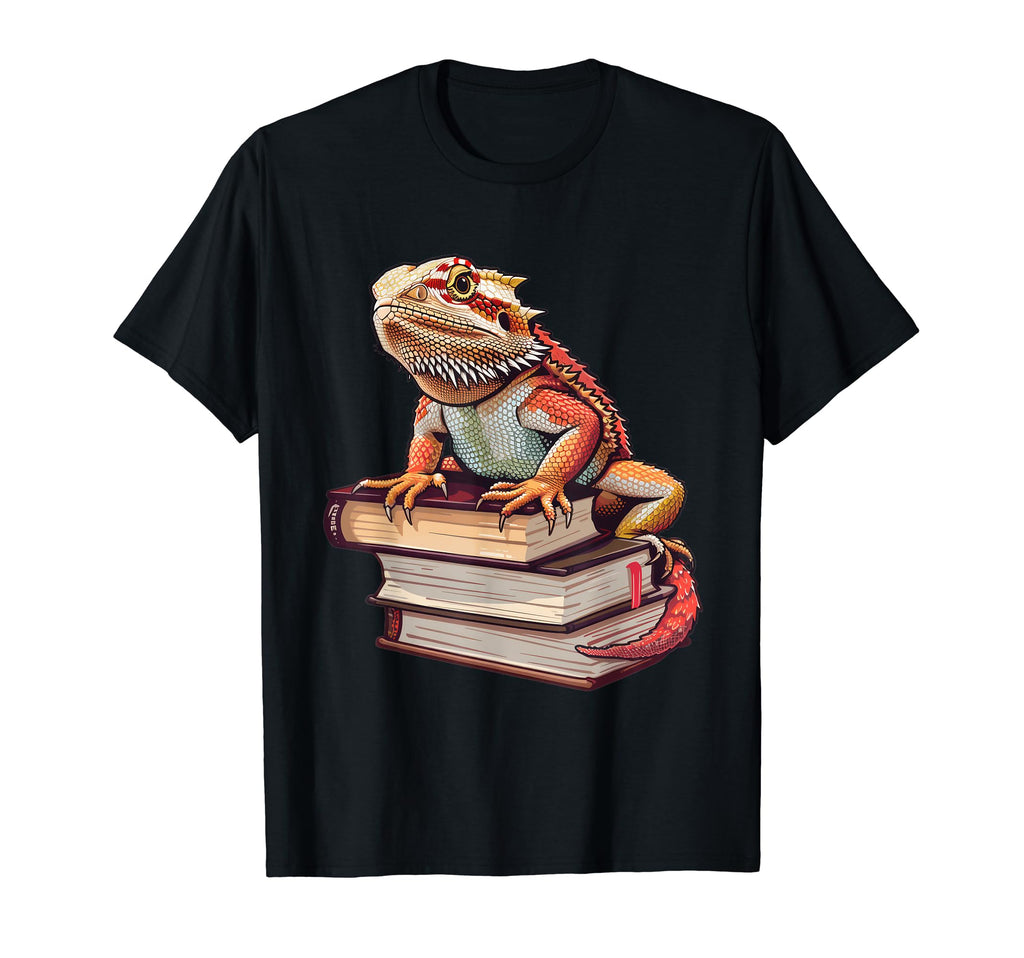 Bearded Dragon And Books Lover Reading T-Shirt - Trendy Graphic Men Women - T-Shirt, Sweatshirt, Hoodie
