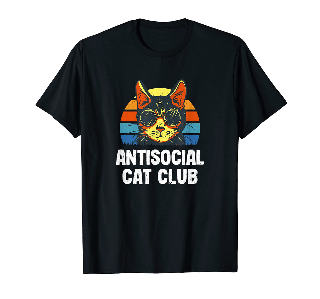 Antisocial Cat Club Introvert Cat Lover T-Shirt - Unique Graphic Men Women - T-Shirt, Sweatshirt, Hoodie