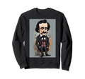 Edgar Allan Poe Caricature Portrait Sweatshirt - Minimalist Print Men Women - T-Shirt, Sweatshirt, Hoodie