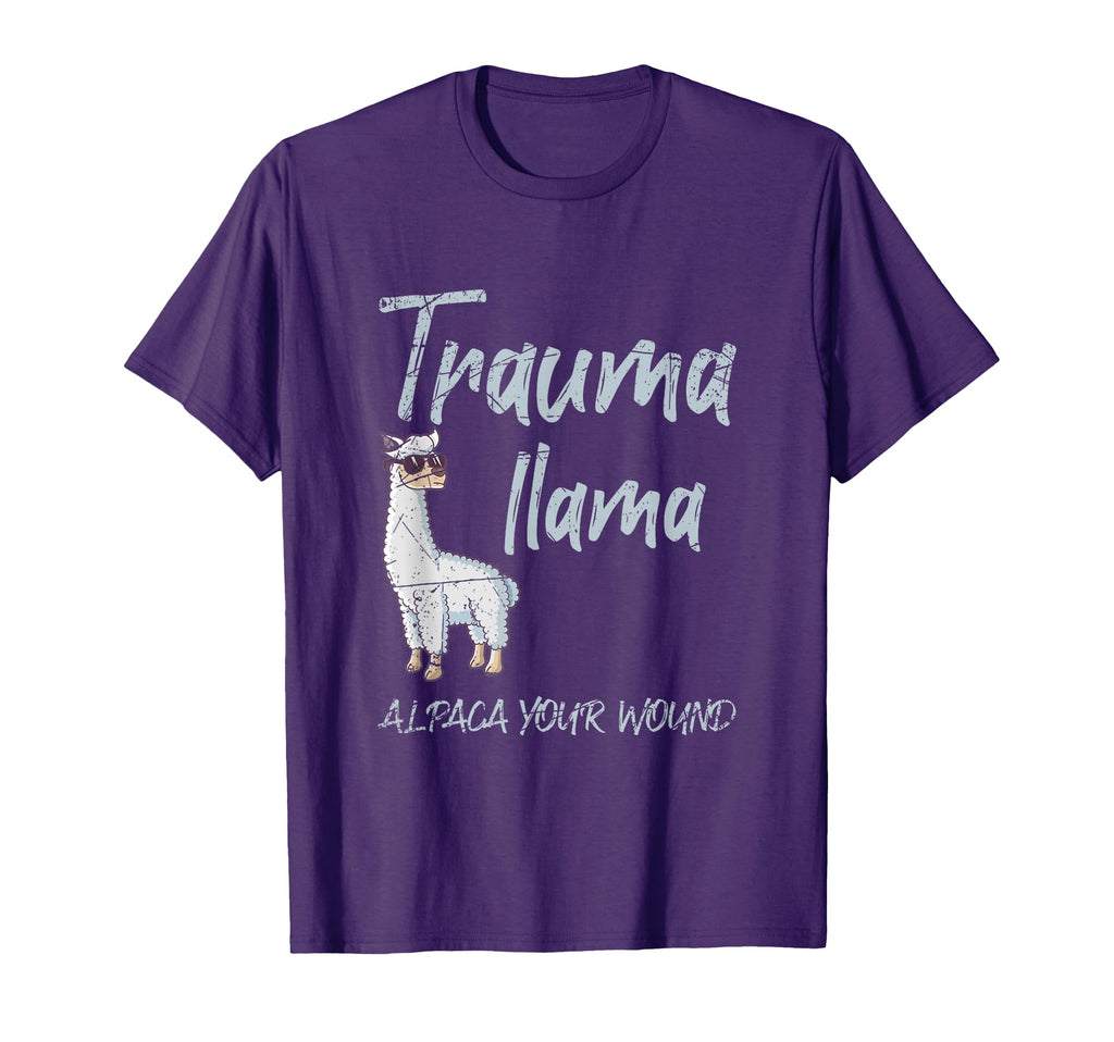 Trauma Llama Alpaca Animal Motif Nurse T-Shirt - Unique Graphic Unisex - T-Shirt, Sweatshirt, Hoodie