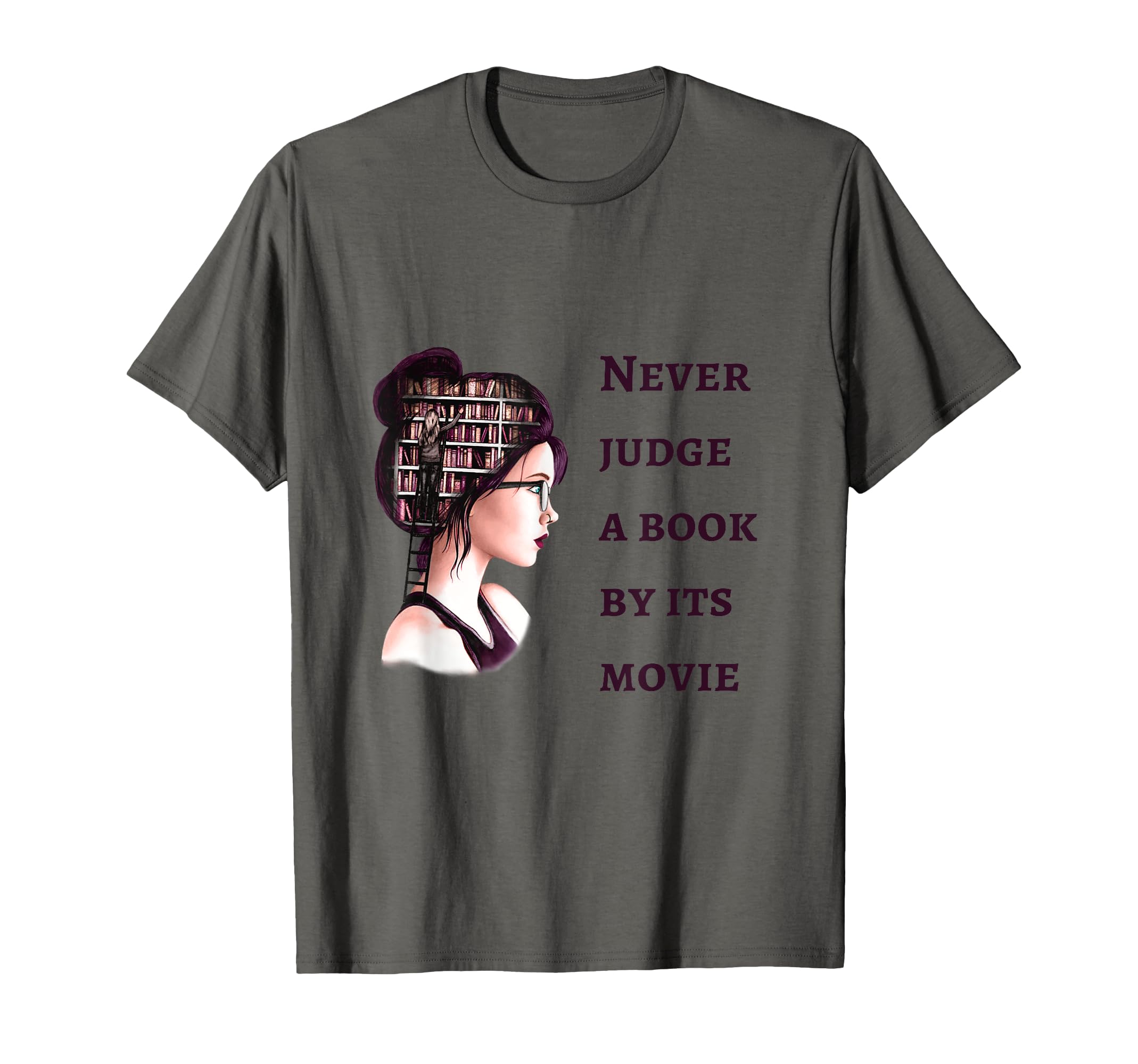 Never Judge Book Reading Lover Fairytale T-Shirt - Unique Graphic Unisex - T-Shirt, Sweatshirt, Hoodie