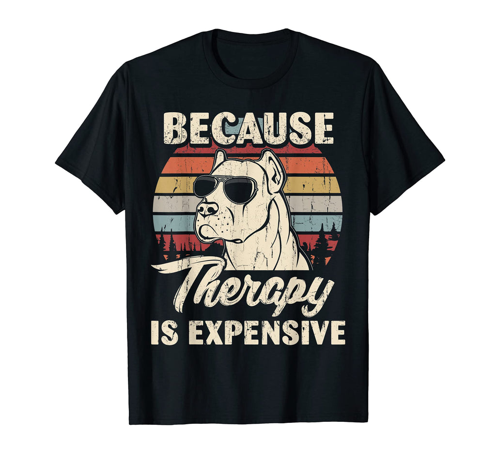 Dogo Argentino Dog Therapy Is T-Shirt - Minimalist Print for Adults - T-Shirt, Sweatshirt, Hoodie