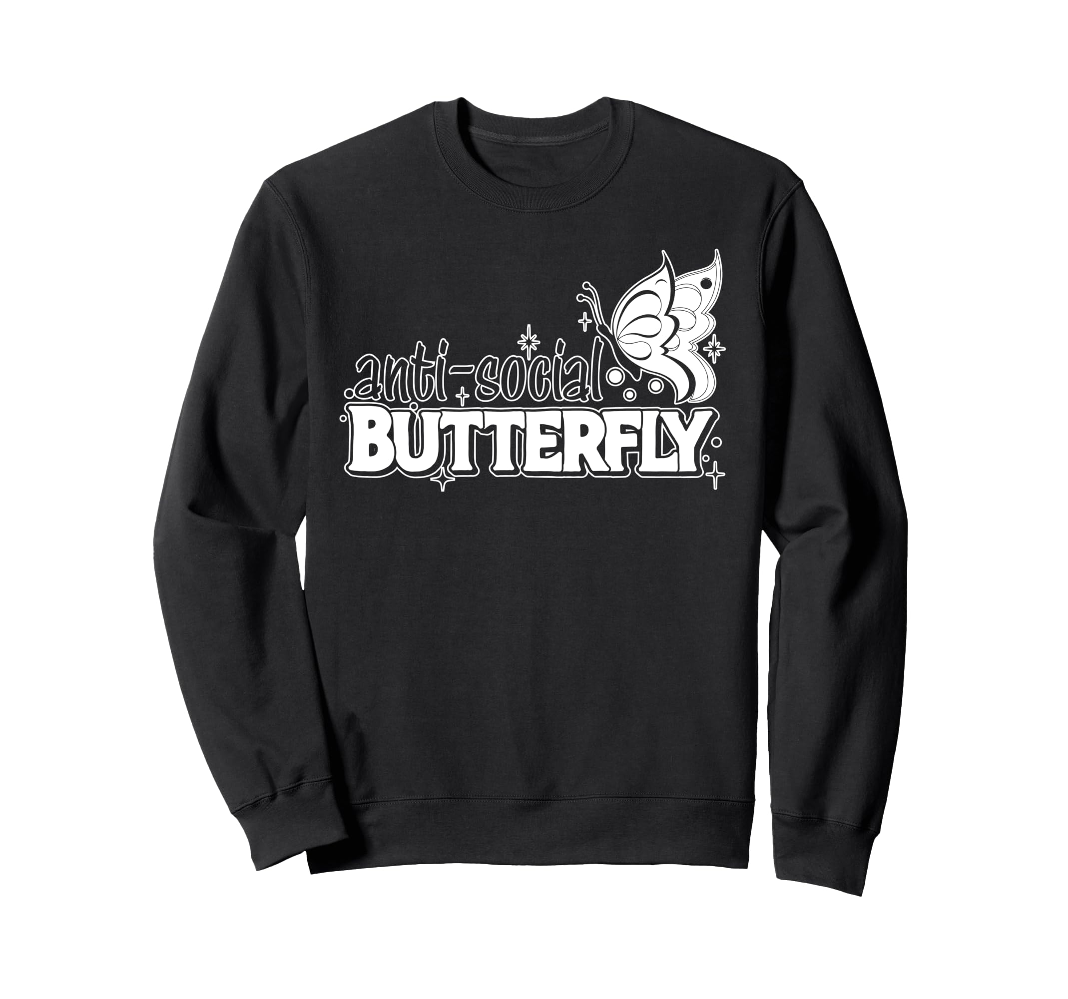 Antisocial Butterfly Introvert Sweatshirt - Minimalist Print for Adults - T-Shirt, Sweatshirt, Hoodie
