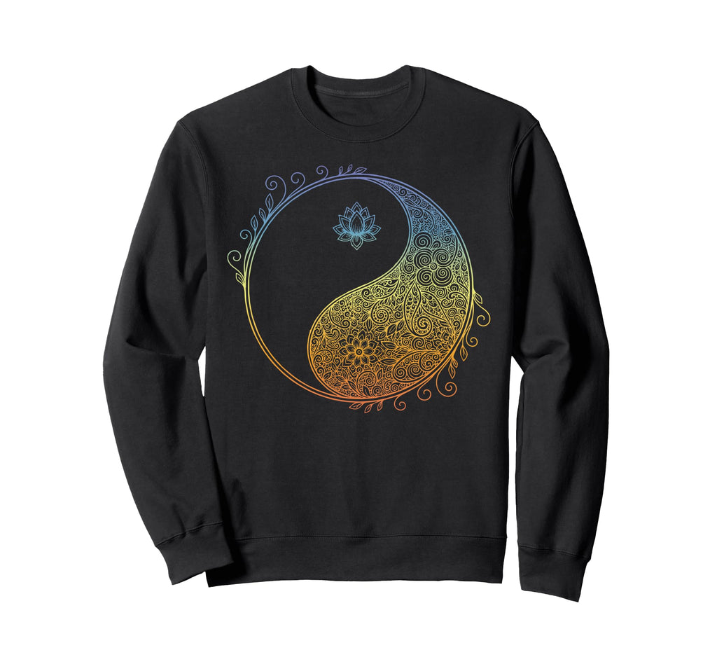 Floral Mandala Yin Yang Minimal Tai Sweatshirt - Trendy Graphic Men Women - T-Shirt, Sweatshirt, Hoodie