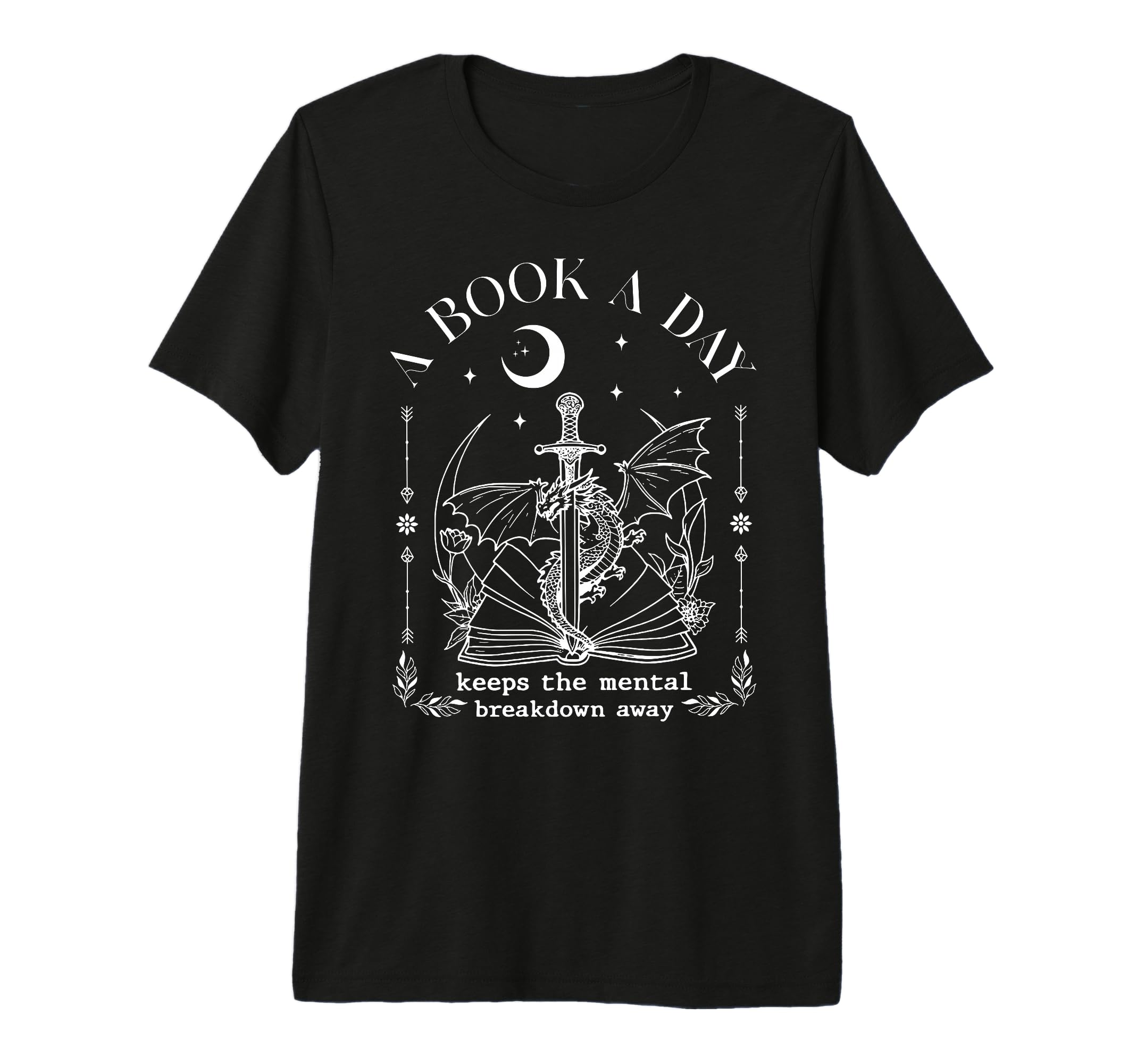 Dragon Book Day Keeps Mental Breakdown T-Shirt - Minimalist Print Unisex - T-Shirt, Sweatshirt, Hoodie