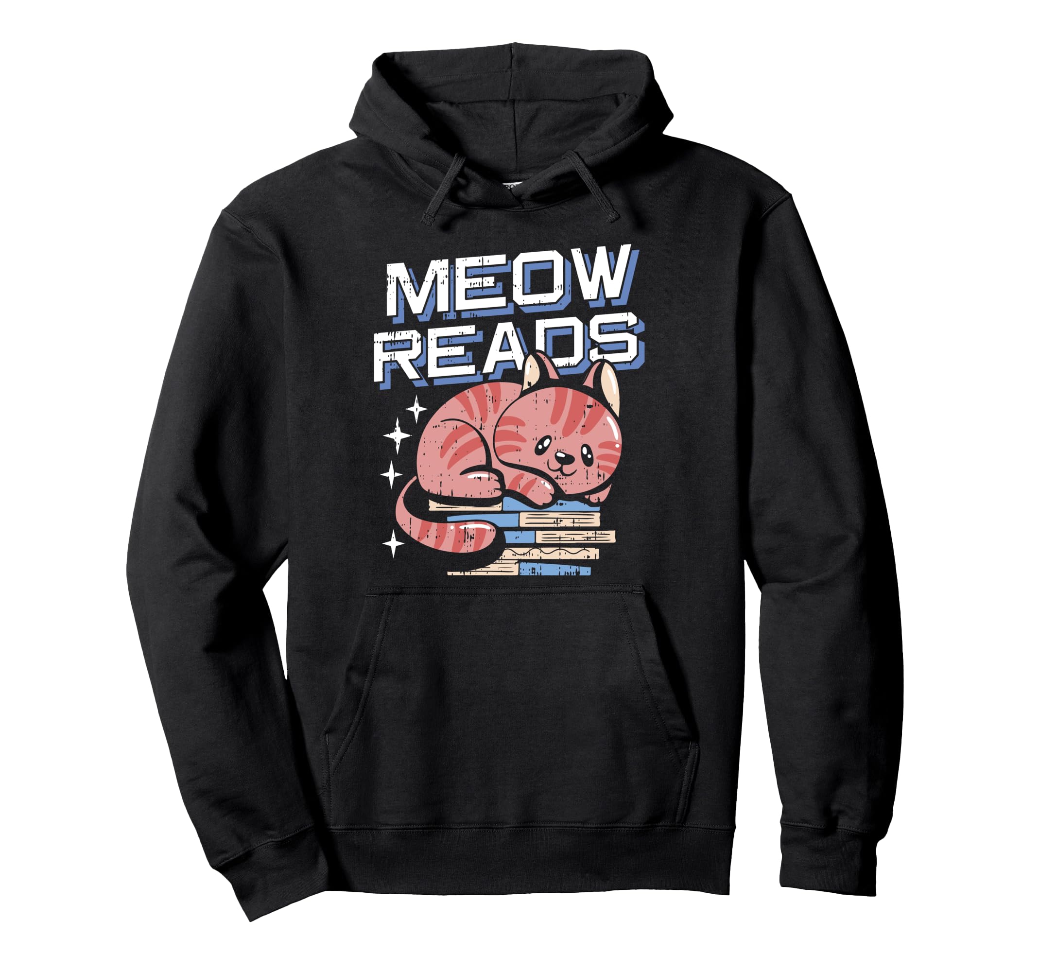 Meow Reads Reading Book Lover Hoodie - Aesthetic Graphic Men Women - T-Shirt, Sweatshirt, Hoodie