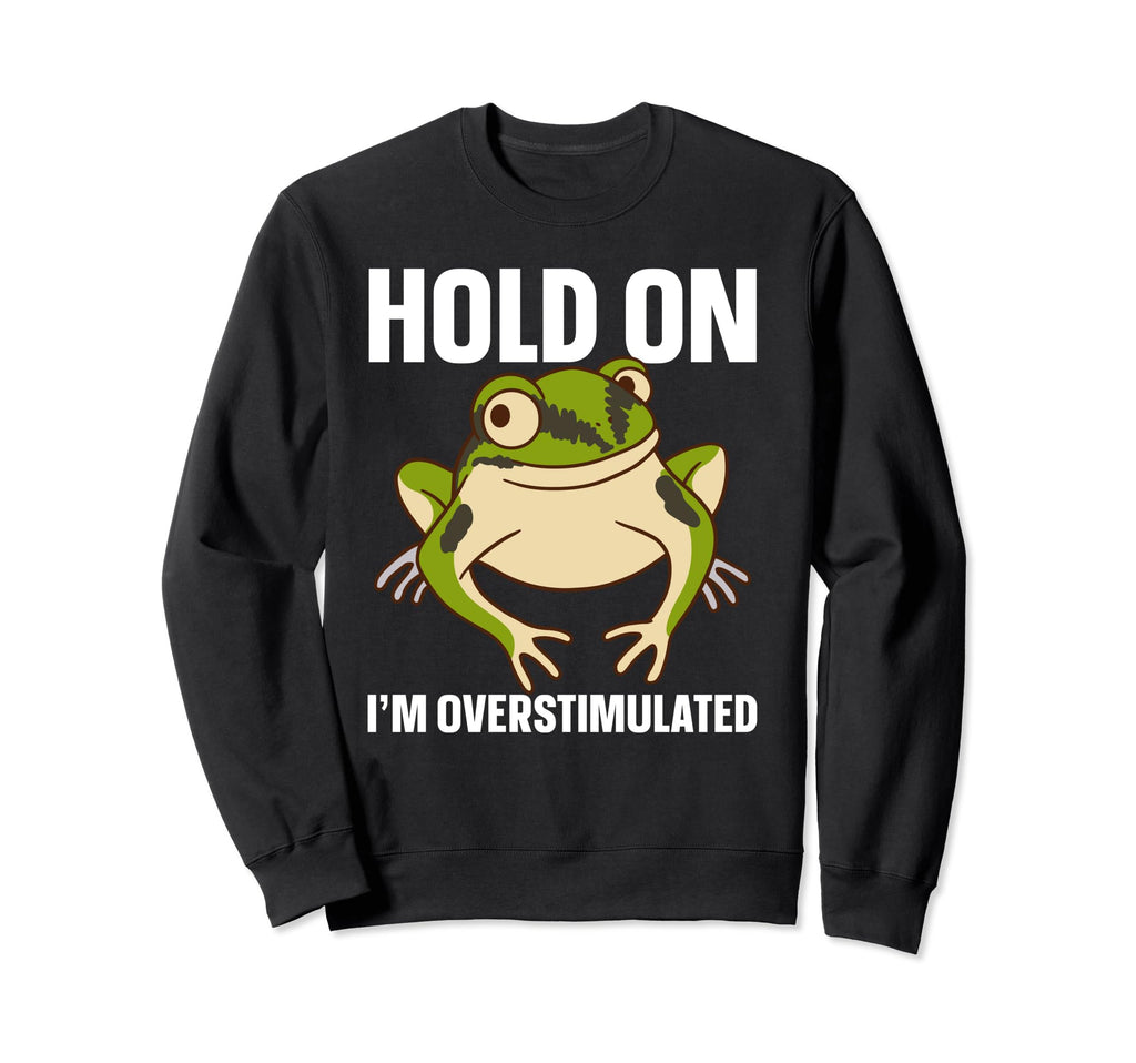 Hold Im Overstimulated Sweatshirt - Trendy Graphic for Adults - T-Shirt, Sweatshirt, Hoodie