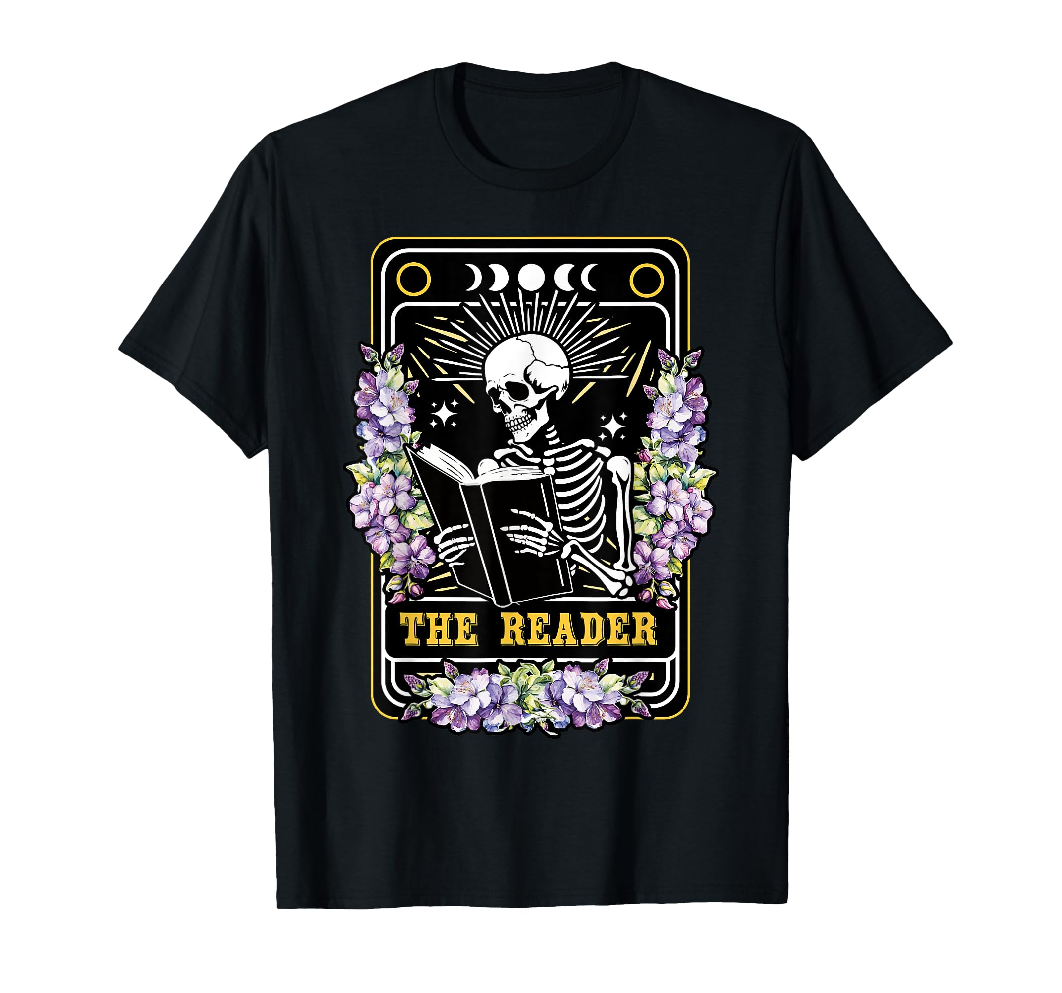 Reader Tarot Card Skeleton Funny Book T-Shirt - Graphic Print Men Women - T-Shirt, Sweatshirt, Hoodie
