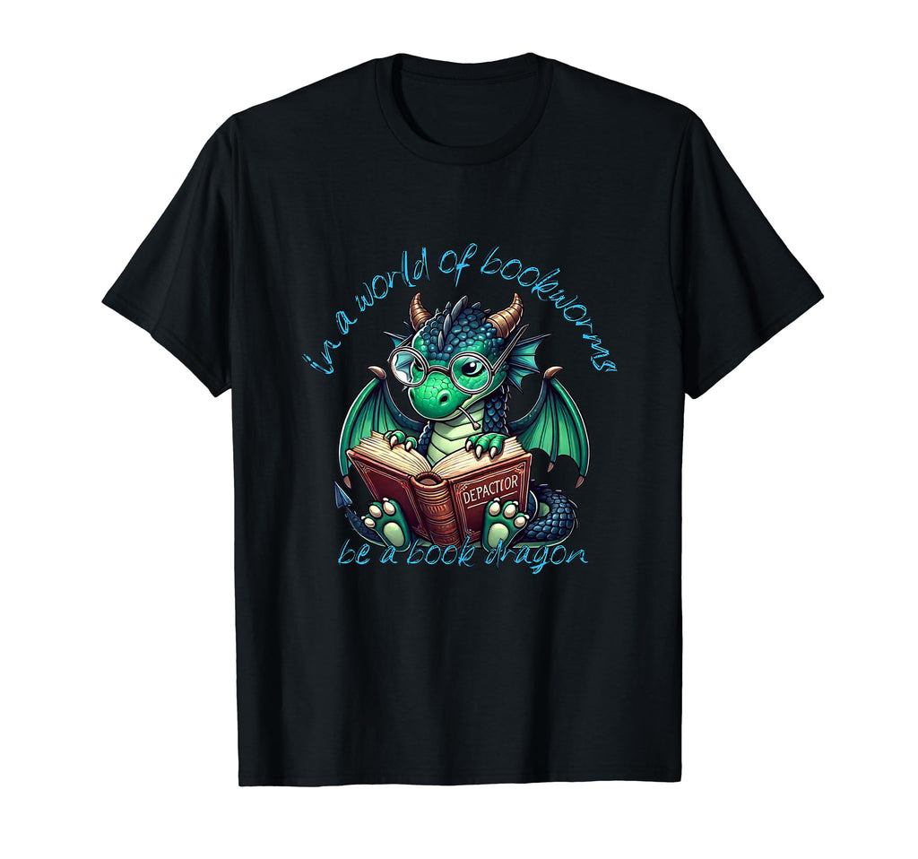 Dragon World Bookworms Be Book Dragon T-Shirt - Novelty Apparel for Adults - T-Shirt, Sweatshirt, Hoodie
