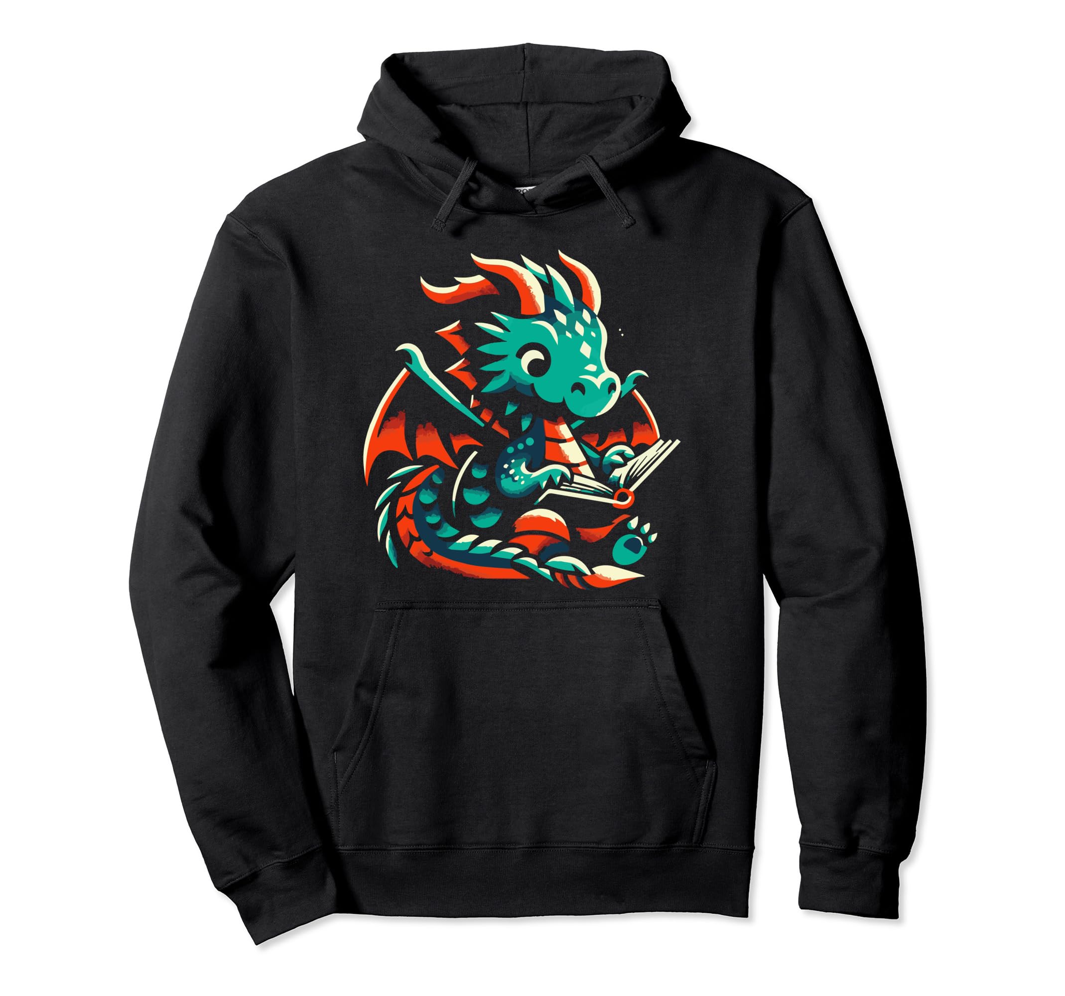 Dragon Reading Book Dragon Enthusiast Hoodie - Streetwear Style Men Women - T-Shirt, Sweatshirt, Hoodie