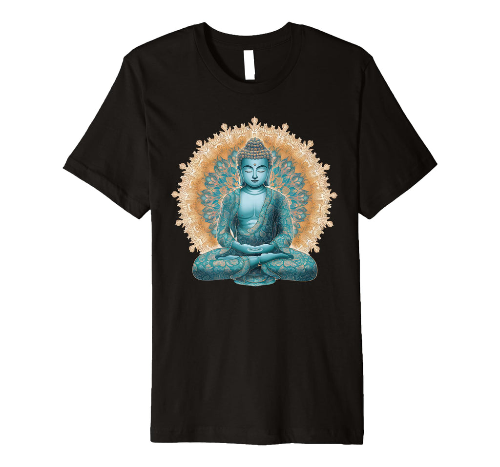 Buddha Statue Yoga Meditation Mandala T-Shirt - Fun Novelty Design Unisex - T-Shirt, Sweatshirt, Hoodie