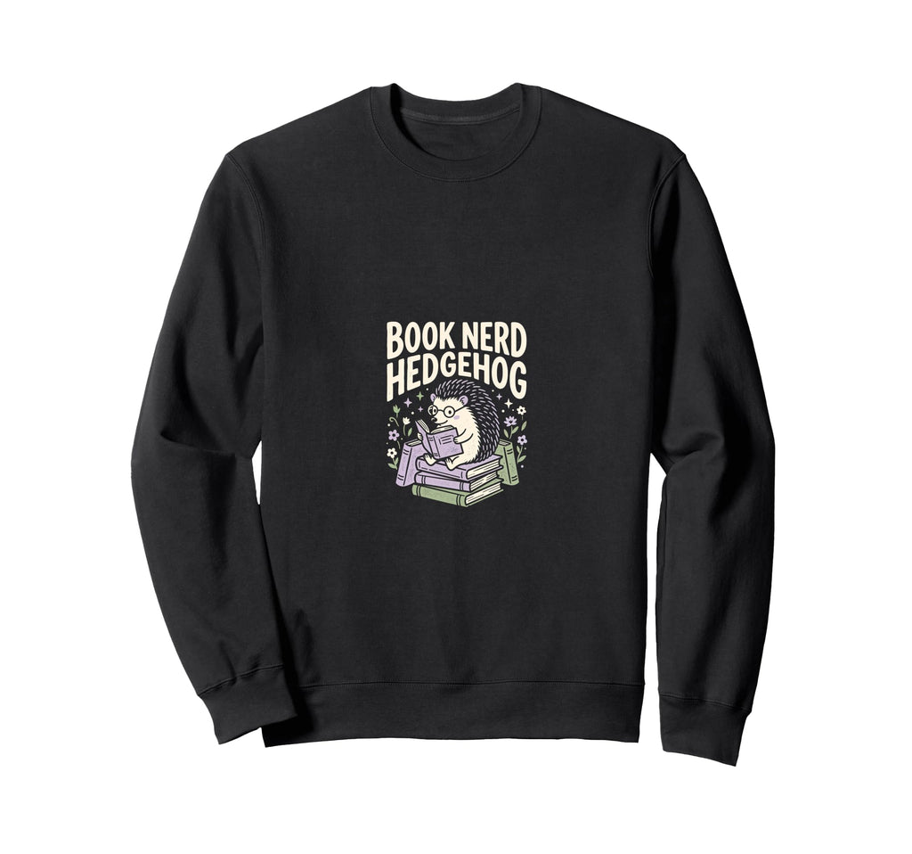 Book Nerd Hedgehog Reader Sweatshirt - Streetwear Style for Adults - T-Shirt, Sweatshirt, Hoodie
