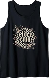 Elder Emo Sparrow Checkerboard Old English Vintage Graphic Tank Top Unisex T-shirt, Sweatshirt, Hoodie, Long Sleeve Tee - T-Shirt, Sweatshirt, Hoodie