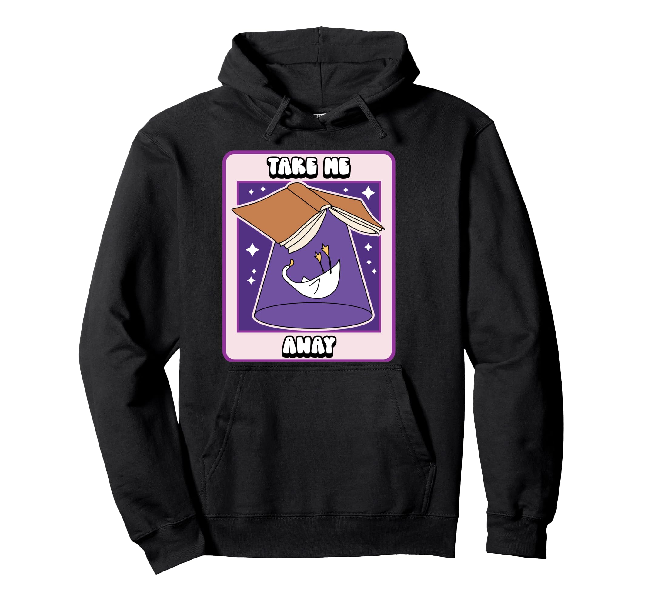 Book Lover Goose Take Me Away Ufo Book Hoodie - Streetwear Style for Adults - T-Shirt, Sweatshirt, Hoodie