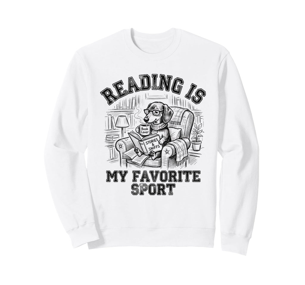 Reading Is My Favorite Sport Funny Sweatshirt - Graphic Print Unisex - T-Shirt, Sweatshirt, Hoodie