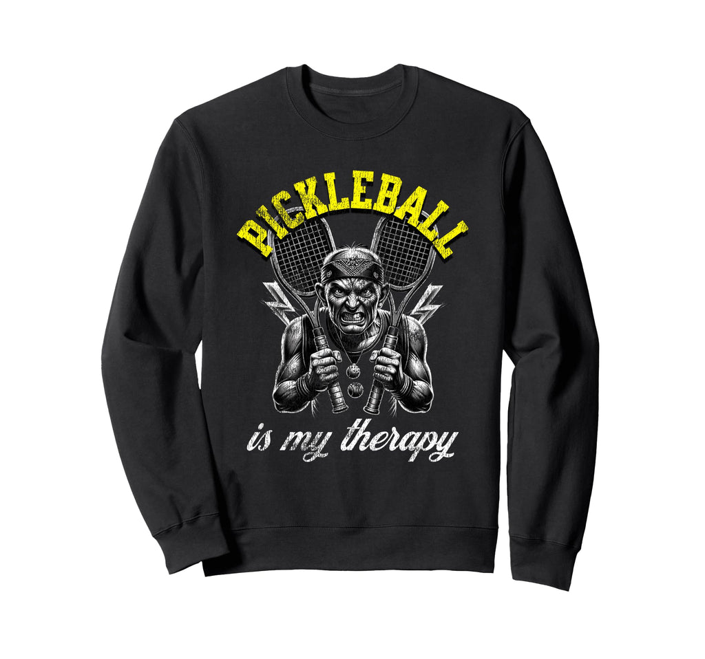 Pickleball Is My Therapy Funny Sweatshirt - Minimalist Print Unisex - T-Shirt, Sweatshirt, Hoodie