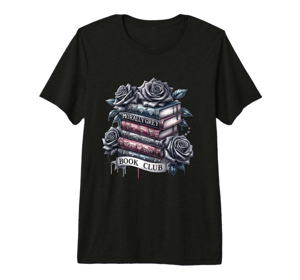 Morally Grey Book Club Floral Book T-Shirt - Aesthetic Graphic Unisex - T-Shirt, Sweatshirt, Hoodie