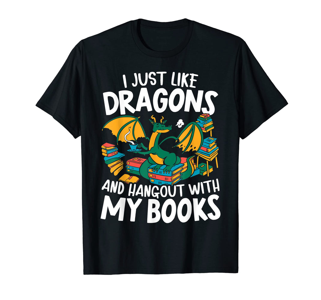 Books And Dragons Bookworm Hangout T-Shirt - Graphic Print for Adults - T-Shirt, Sweatshirt, Hoodie
