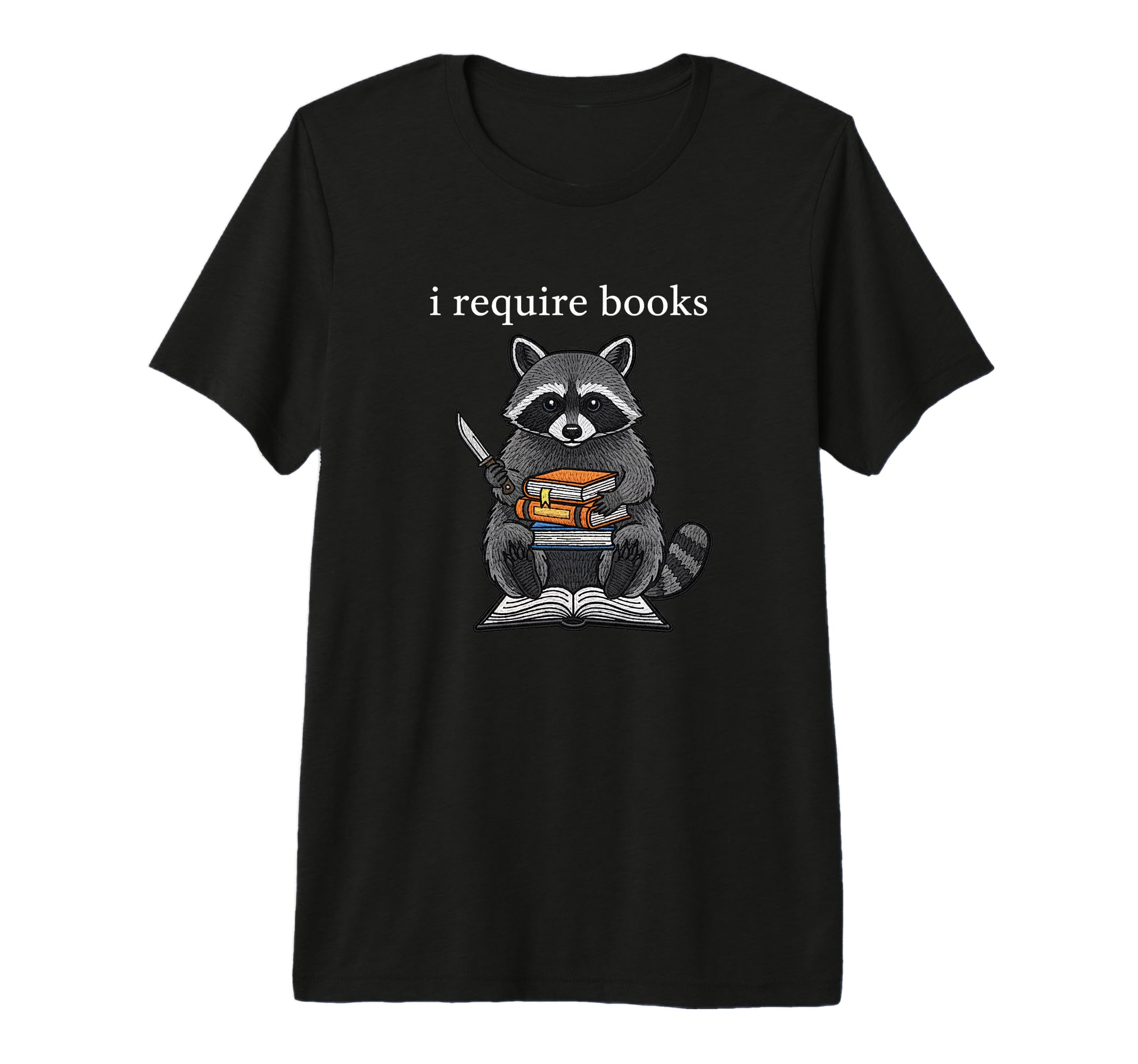 I Require Books Raccoon Bibliophile T-Shirt - Aesthetic Graphic Unisex - T-Shirt, Sweatshirt, Hoodie