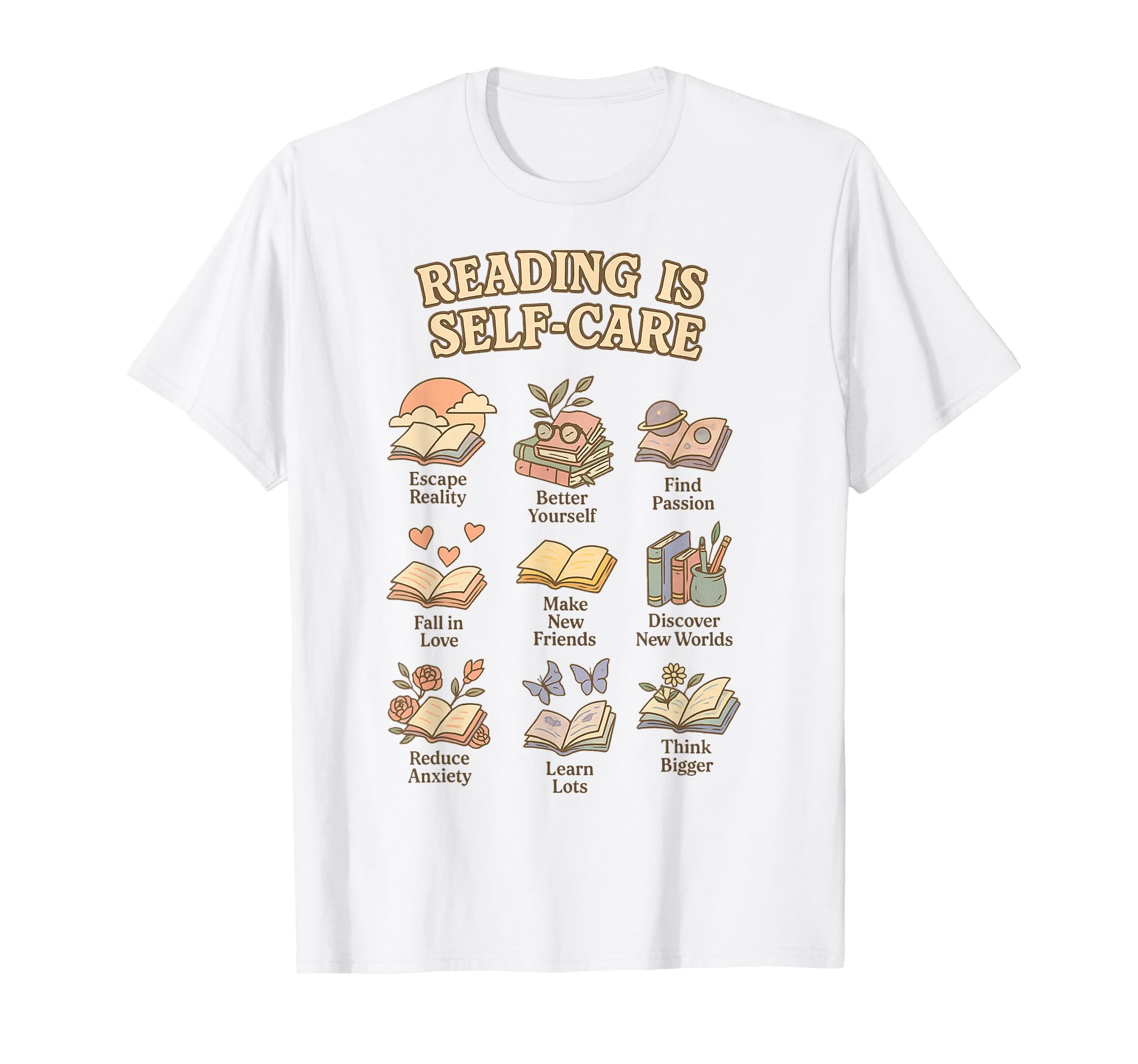 Reading Is Self Care Book Lover T-Shirt - Unique Graphic Men Women - T-Shirt, Sweatshirt, Hoodie