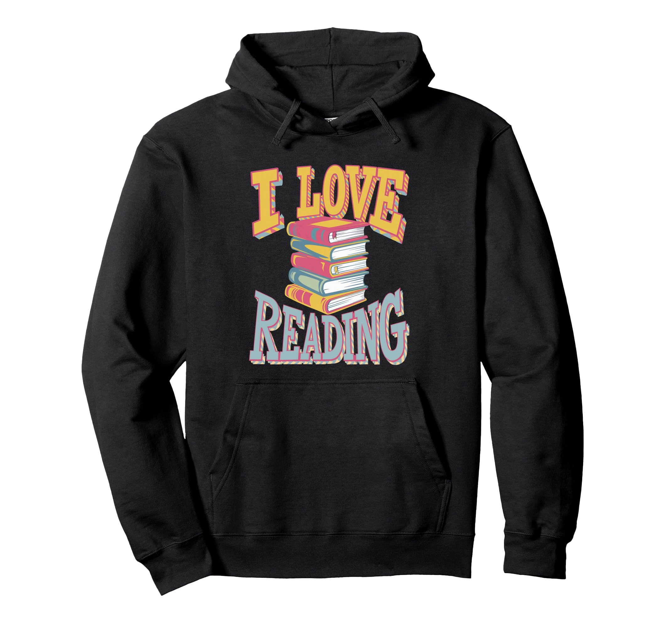 I Love Reading Book Lover Heart Hoodie - Graphic Print Men Women - T-Shirt, Sweatshirt, Hoodie